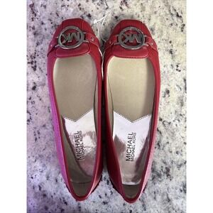 Michael Kors Womens Leather Flat Ballet Shoes 7M Never Worn RED